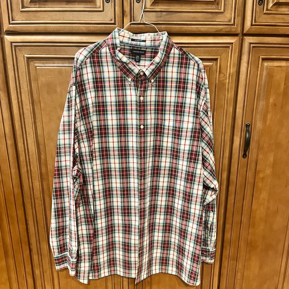 BIG & TALL LANDS END SHIRT. 4XLT, 20-20.5. EUC